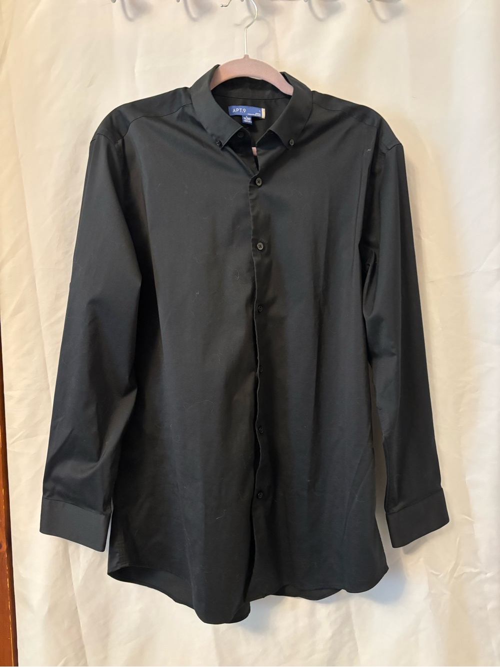 Apt. 9 Black Men's Button-Down Dress Shirt